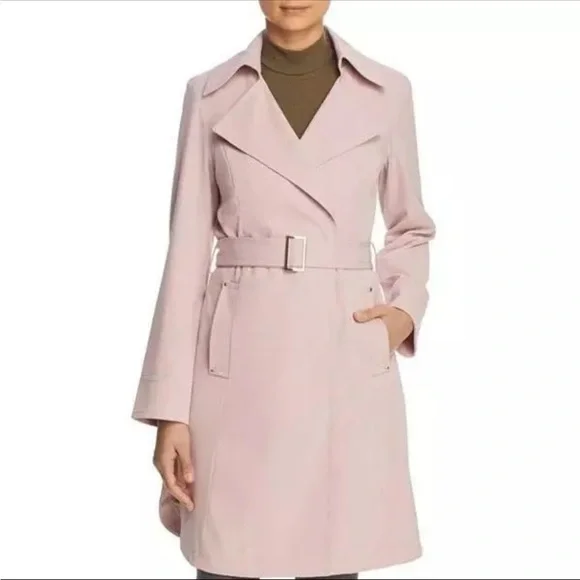 Vince Camuto Belted Trench in Dusty Pink Size Small - Picture 2 of 10
